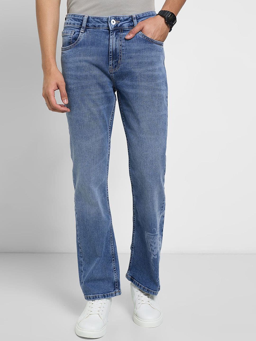 SF JEANS by Pantaloons Men Slim Fit Mid-Rise Heavy Fade Jeans - view 1