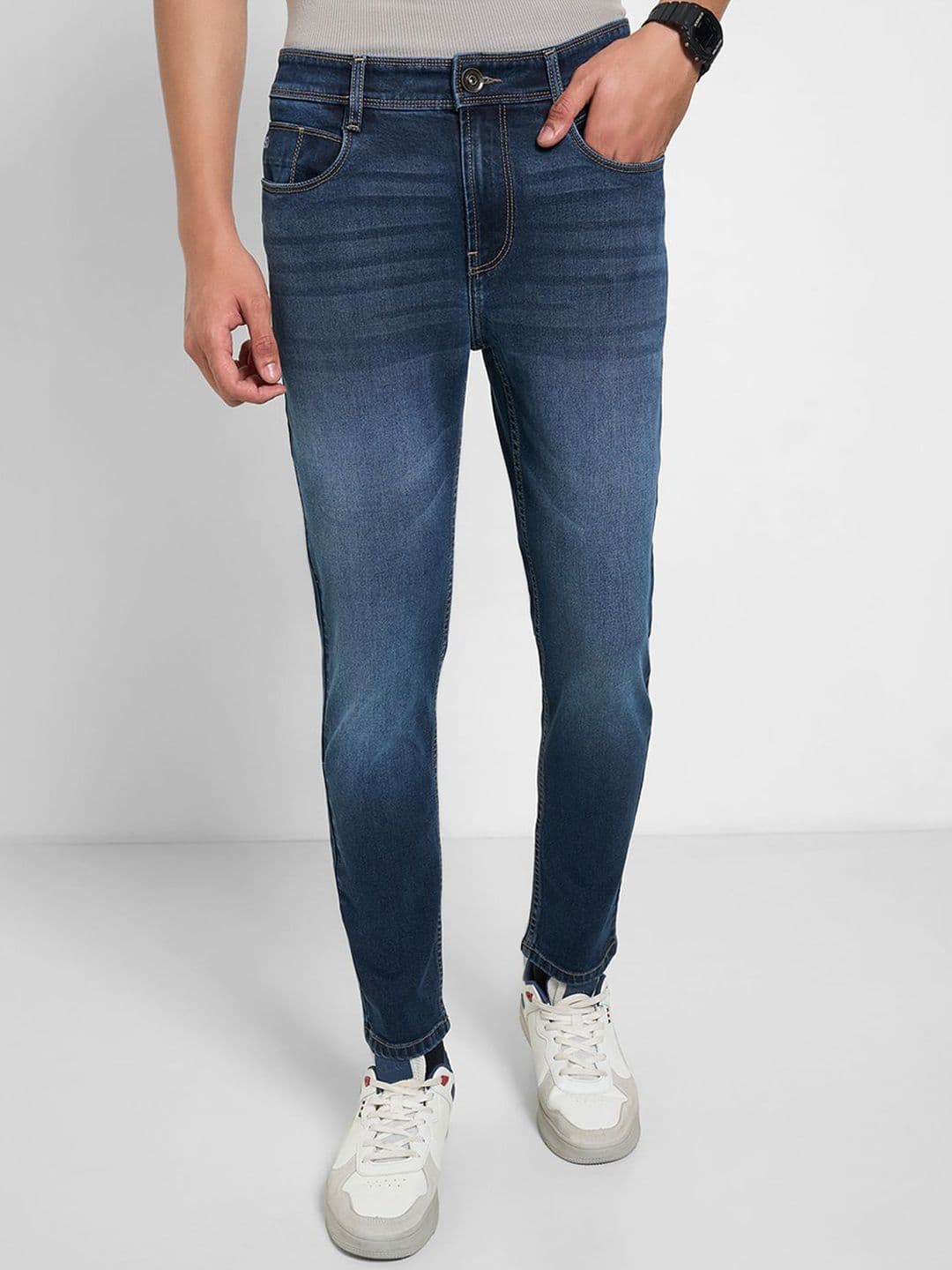 SF JEANS by Pantaloons Men Mid-Rise Slim Fit Clean Look Light Fade Jeans - view 1