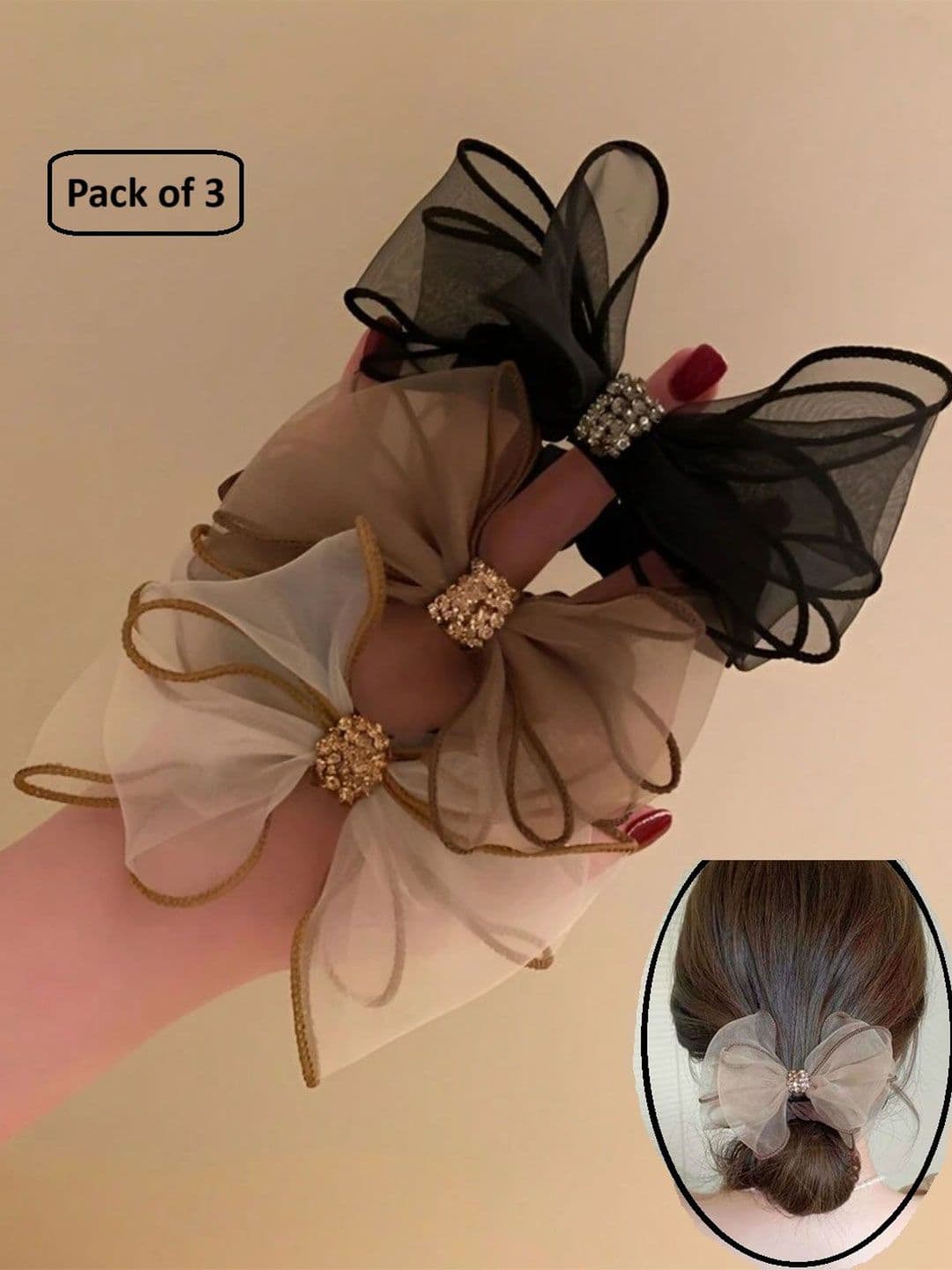 Ziory Girls Set of 3 Ponytail Holders - view 1