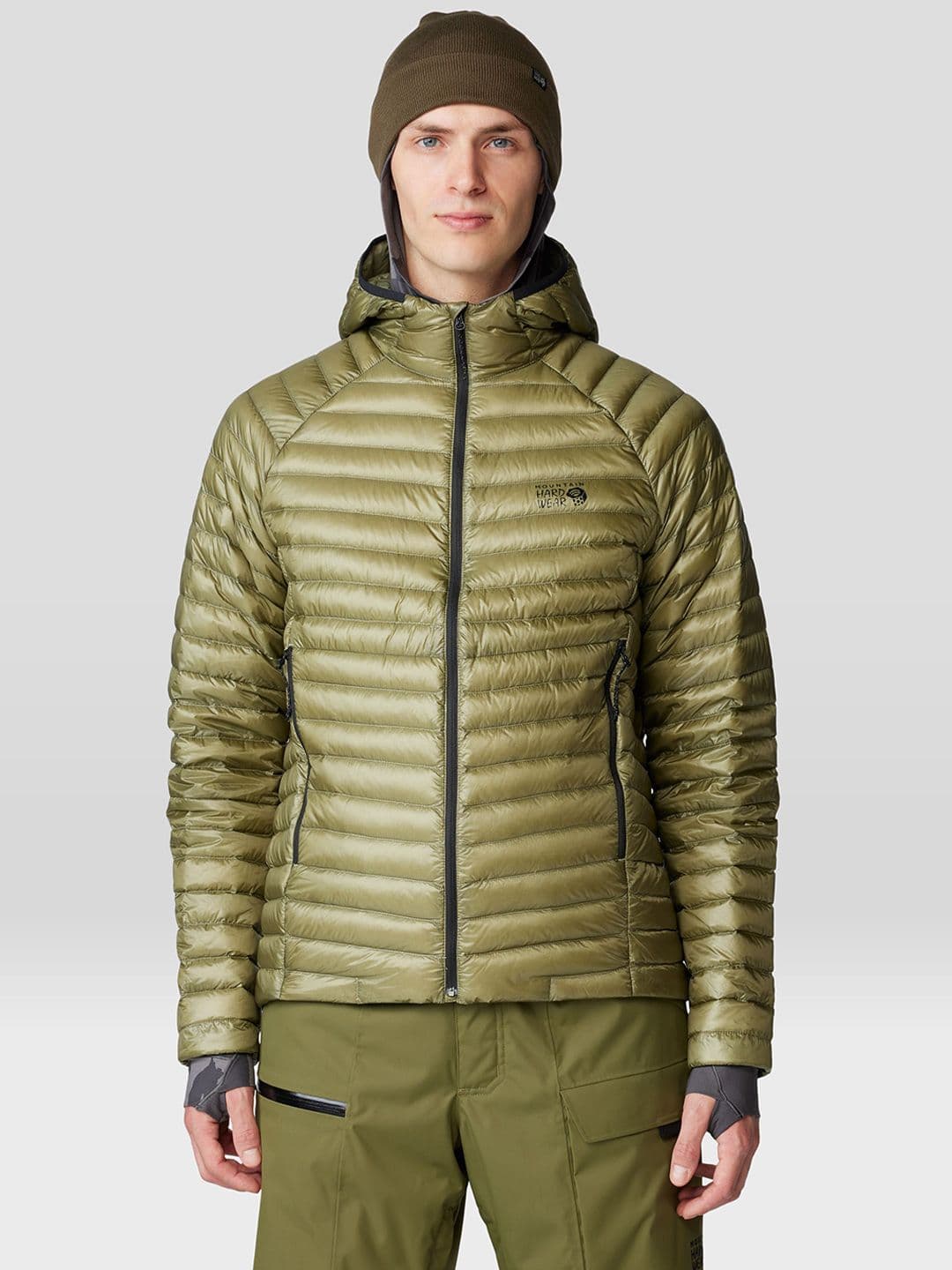 Mountain Hardwear Ghost Whisperer Hoody Striped Hooded Puffer Jacket - view 1