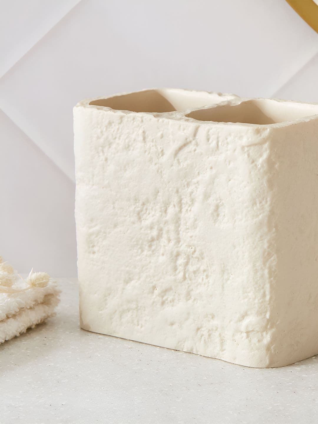 Home Centre Beige Textured Tooth Brush Holder - view 1
