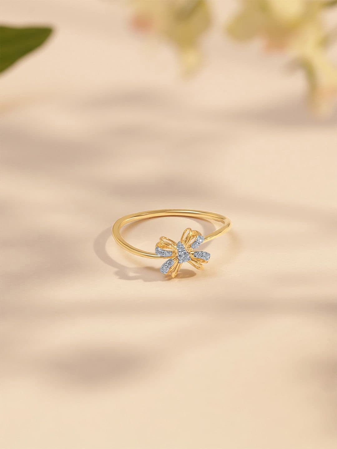 Mia by Tanishq 14KT Yellow Gold Natural Diamond Finger Ring -1.41g - view 1