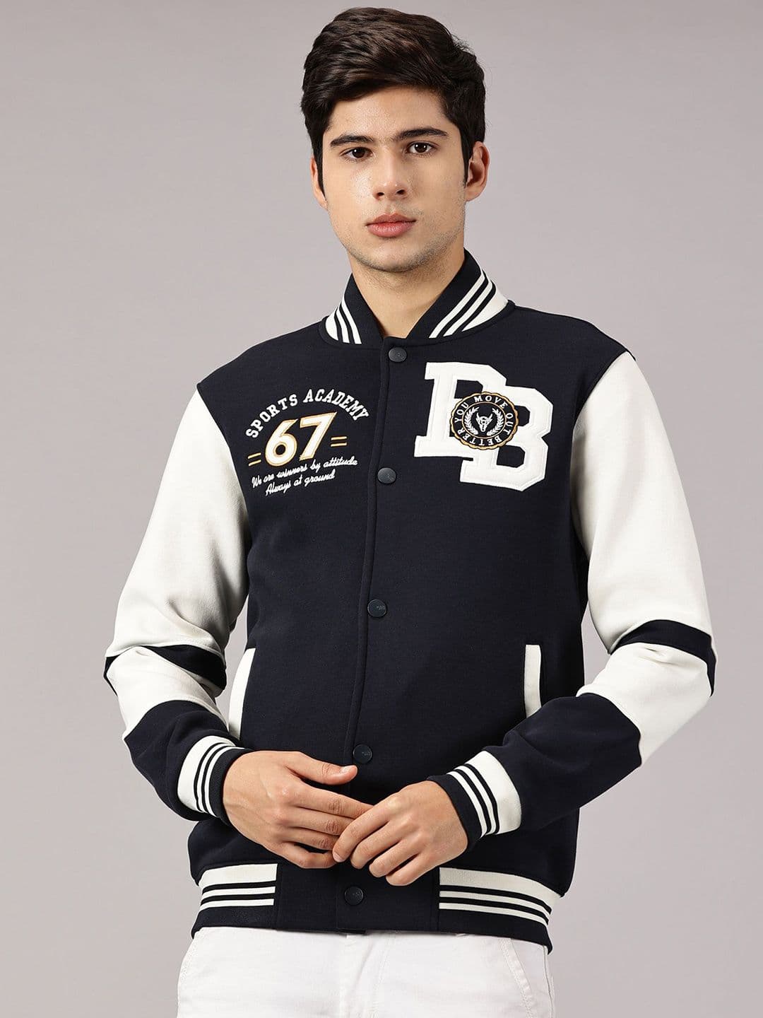 BLACK BUCK Men Long Sleeves Varsity Jacket - view 1