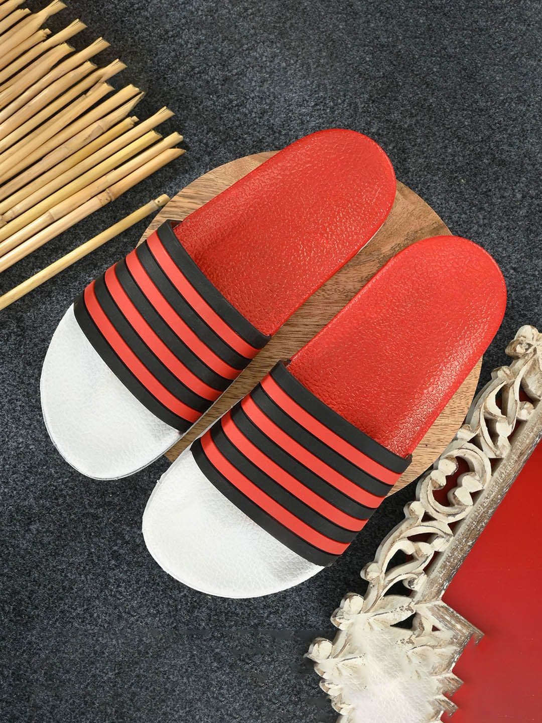 Shoe Island Men Silicon Strap SLP_STRIP Red PVC Shoes - view 1
