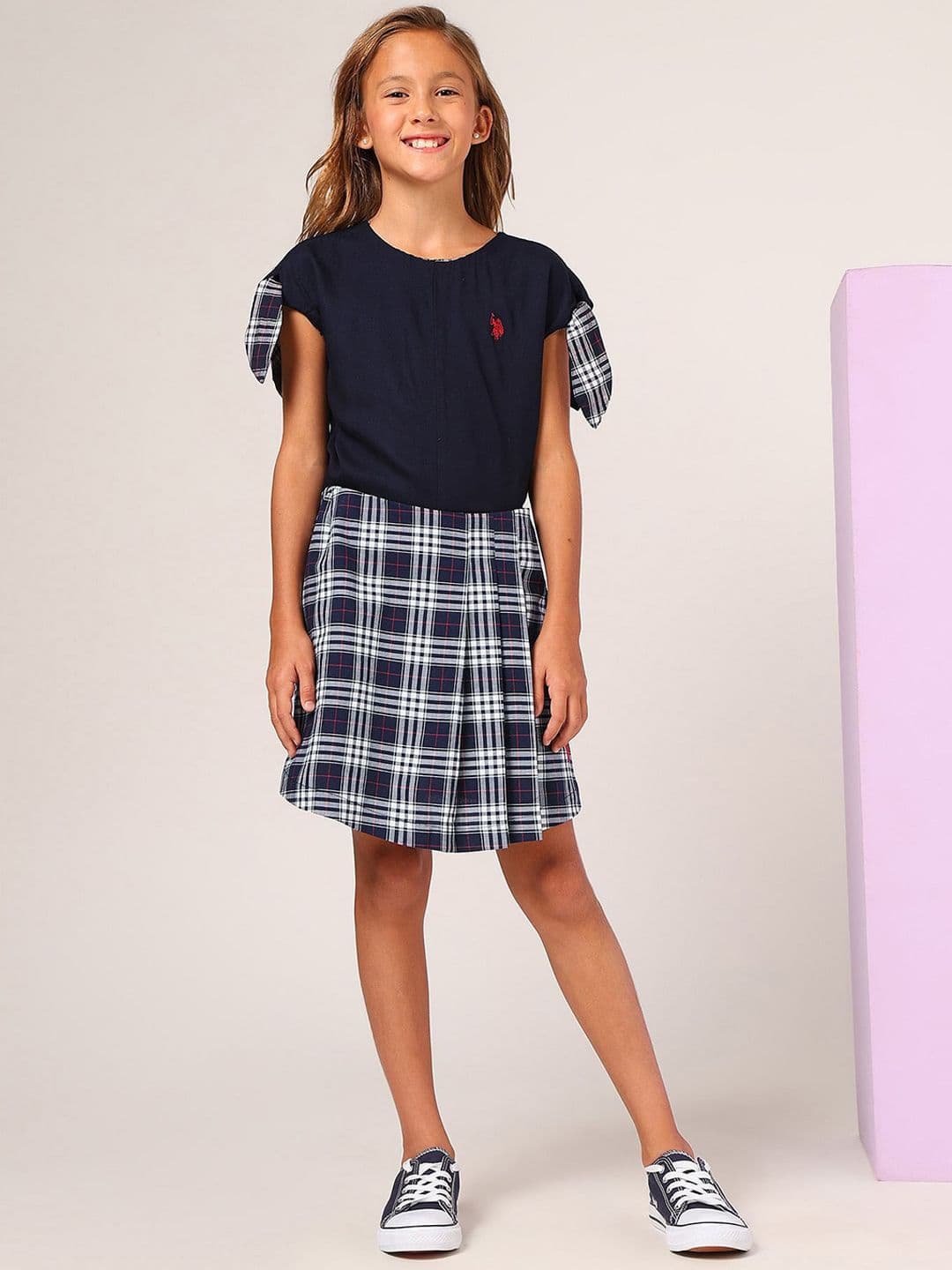 U.S. Polo Assn. Kids Girls A-Line Checked Skorts - view 1