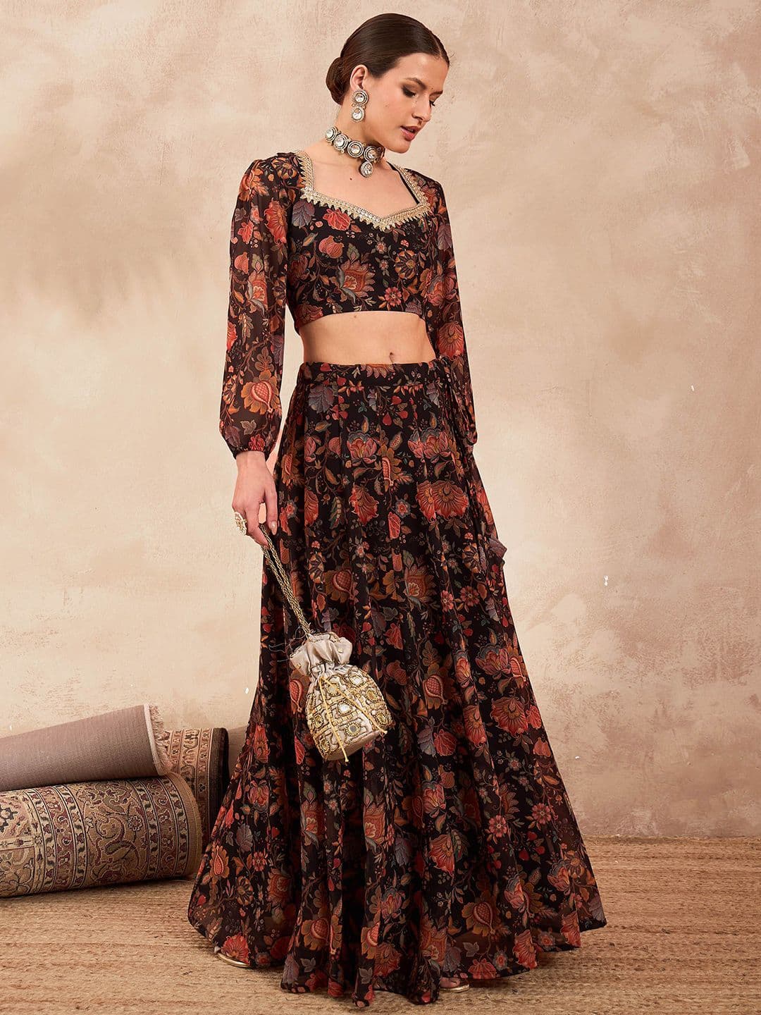 Shae by SASSAFRAS Printed Ready to Wear Lehenga & - view 1