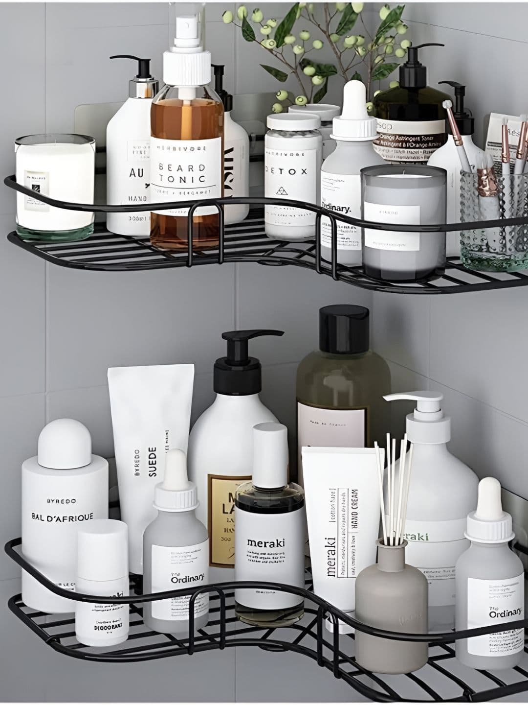 upkaranwale Black Metal Storage Wall Mounted Bathroom Caddy - view 1