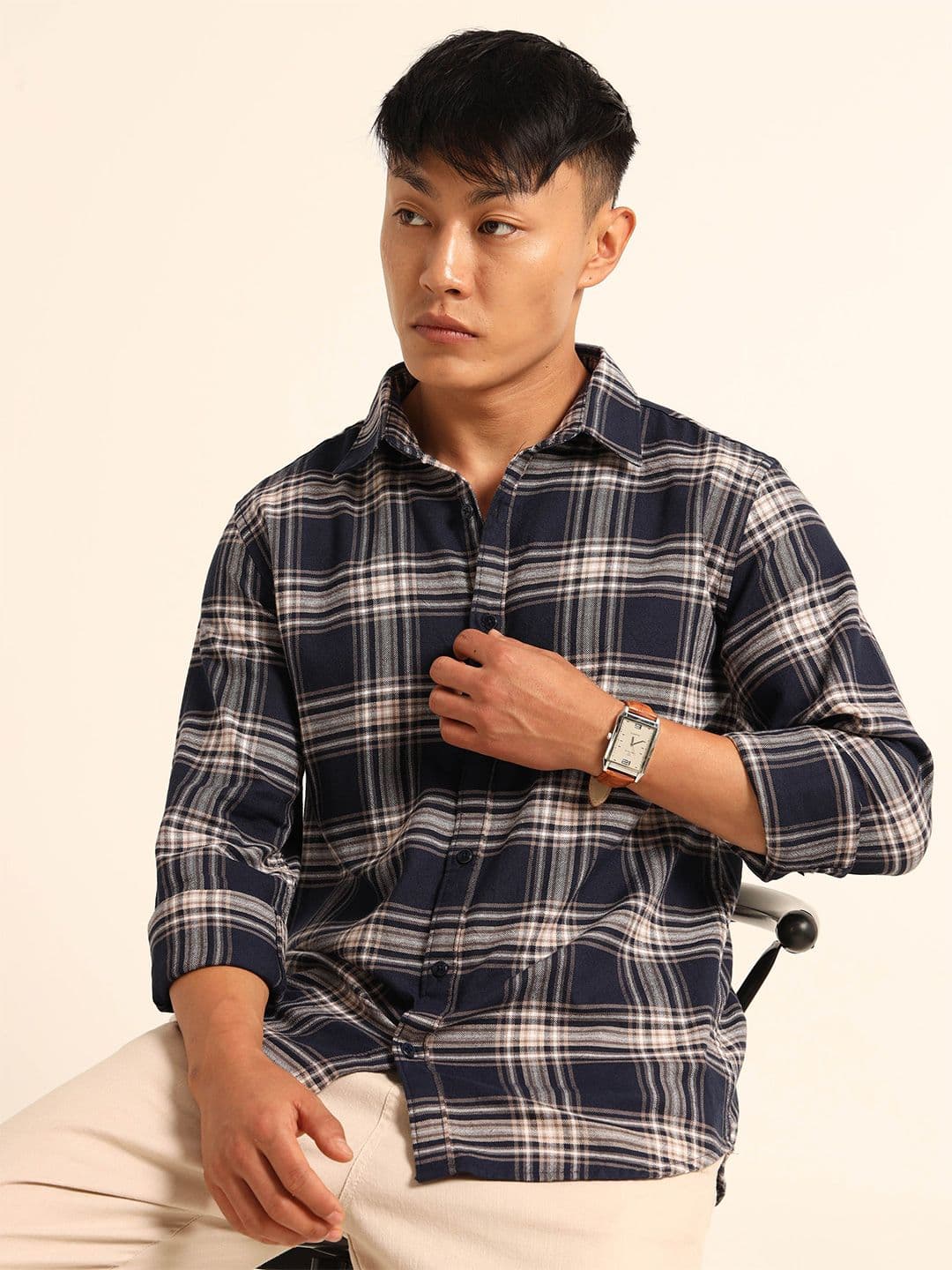 Bushirt Checks Tartan Cotton Long Sleeves Shirt - view 1