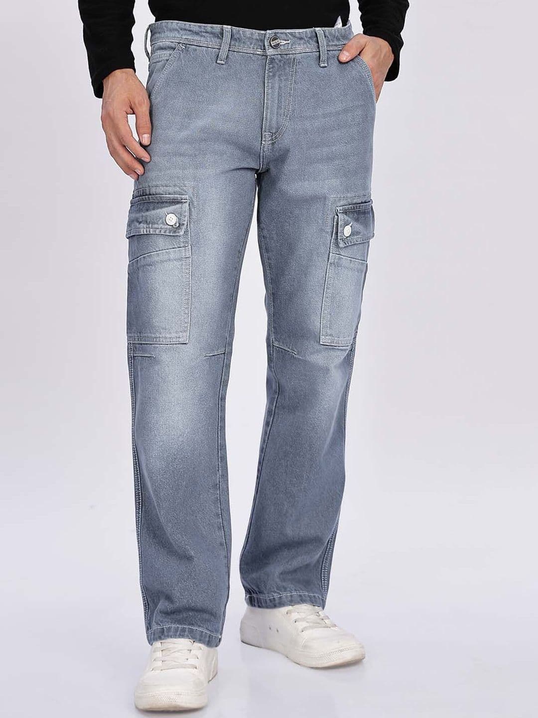 Mast & Harbour Men Relaxed Fit Mid-Rise Low Distress Heavy Fade Jeans - view 1