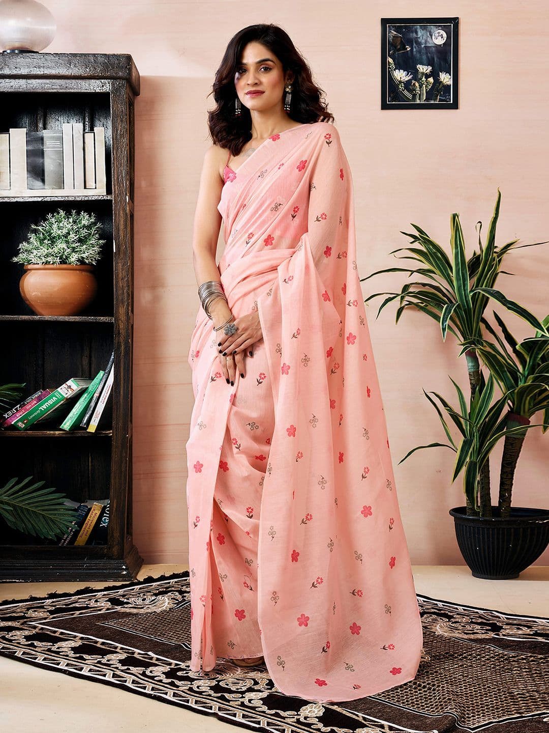 Mitera Ethnic Motifs Pure Linen Ready to Wear Saree - view 1
