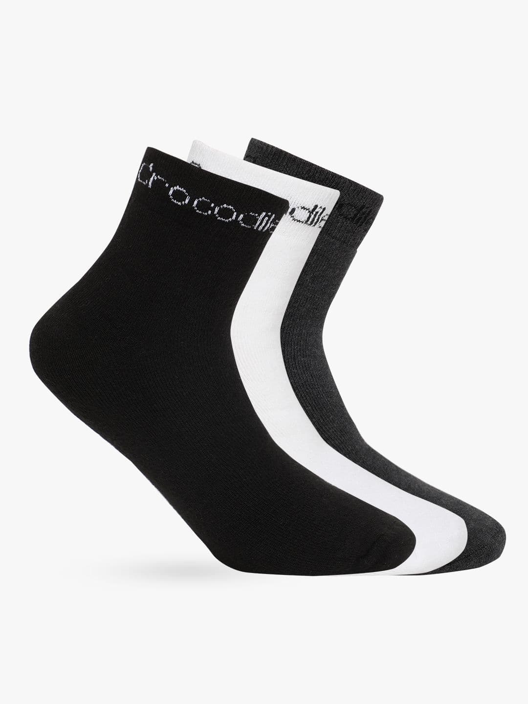 Crocodile Men Pack Of 3 Assorted Cotton Terry Ankle-Length Socks - view 1