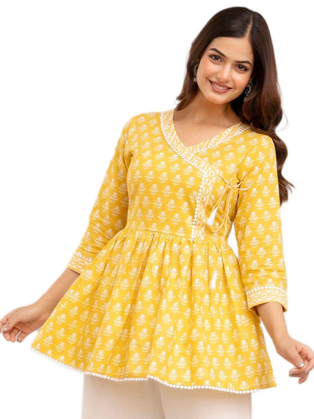 DMP FASHION Floral Printed A-Line Kurti - view 1