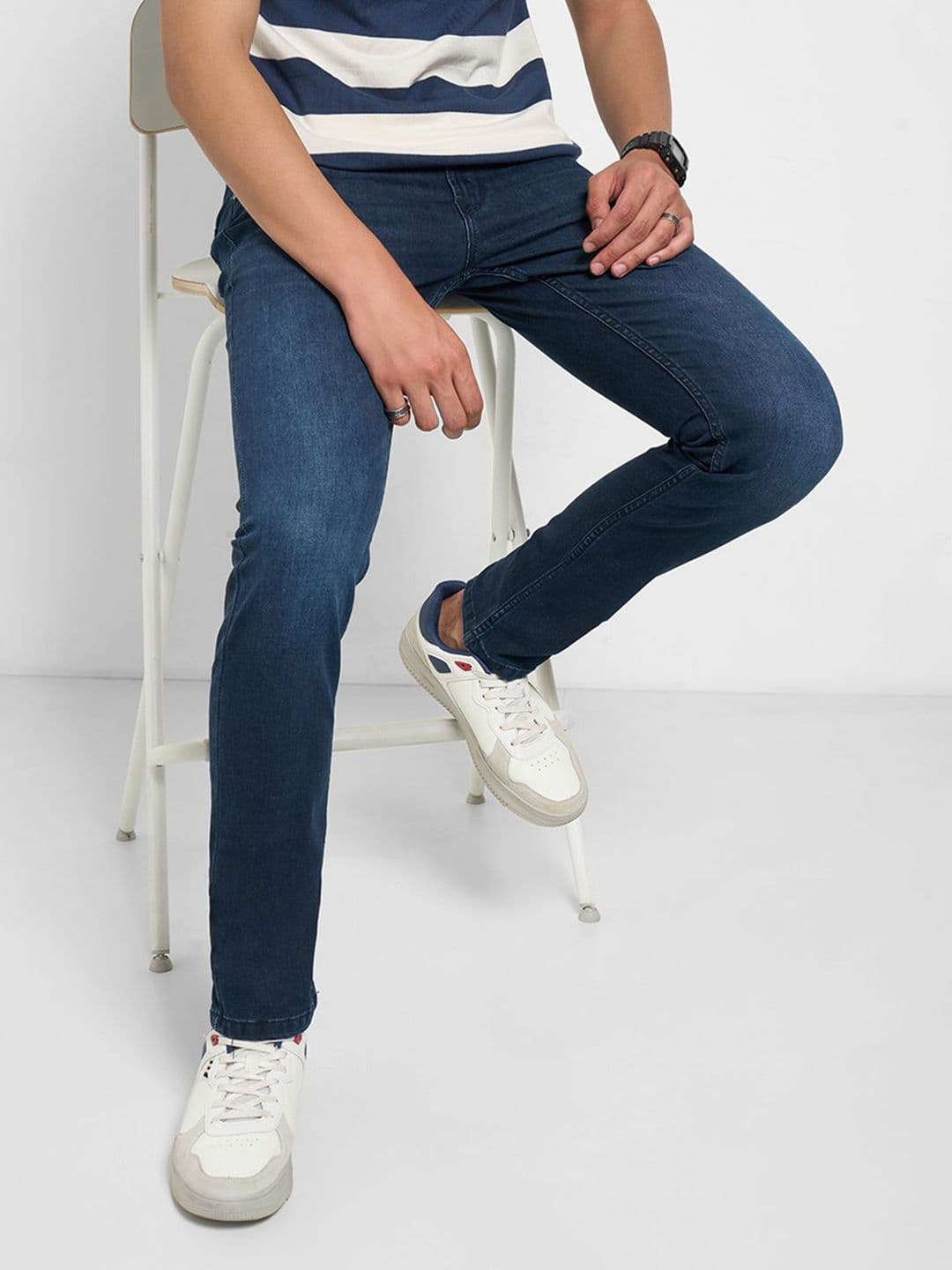 SF JEANS by Pantaloons Men Cotton Skinny Fit Mid-Rise Light Fade Jeans - view 1