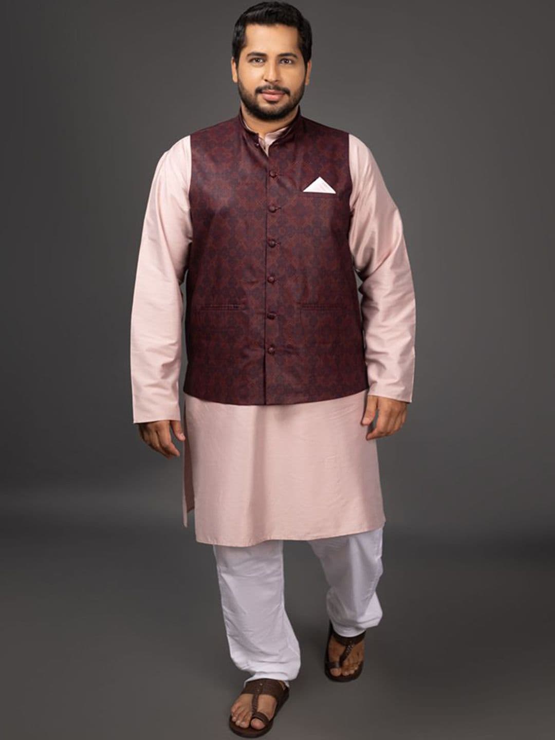 Sizeupp Men Mandarin Collar Nehru Jacket Plus Size - view 1