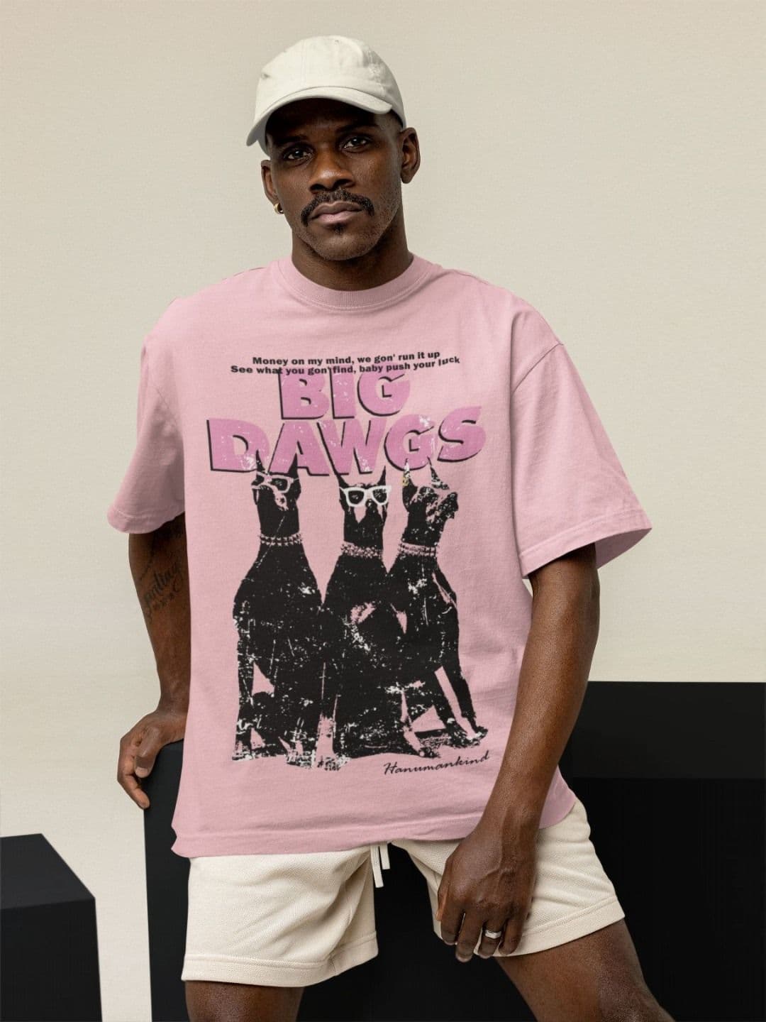 CAPTCHA Men Printed Drop-shoulder Pure Cotton Oversized Tshirt - view 1