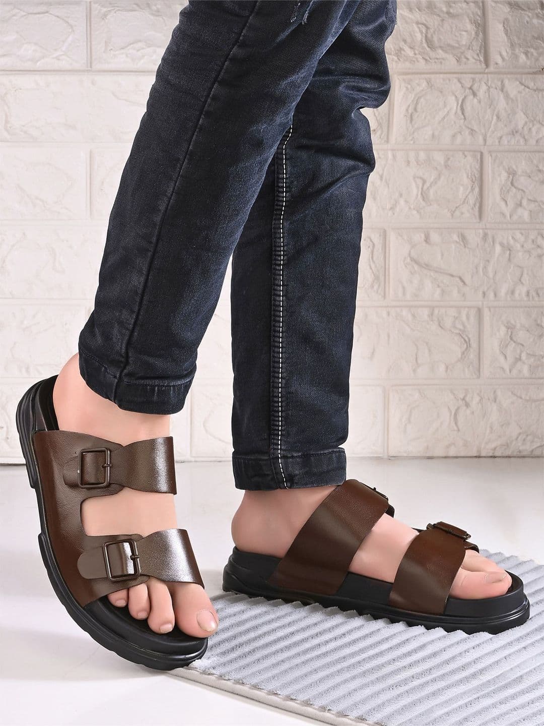 AfroJack Men Leather Comfort Sandals - view 1