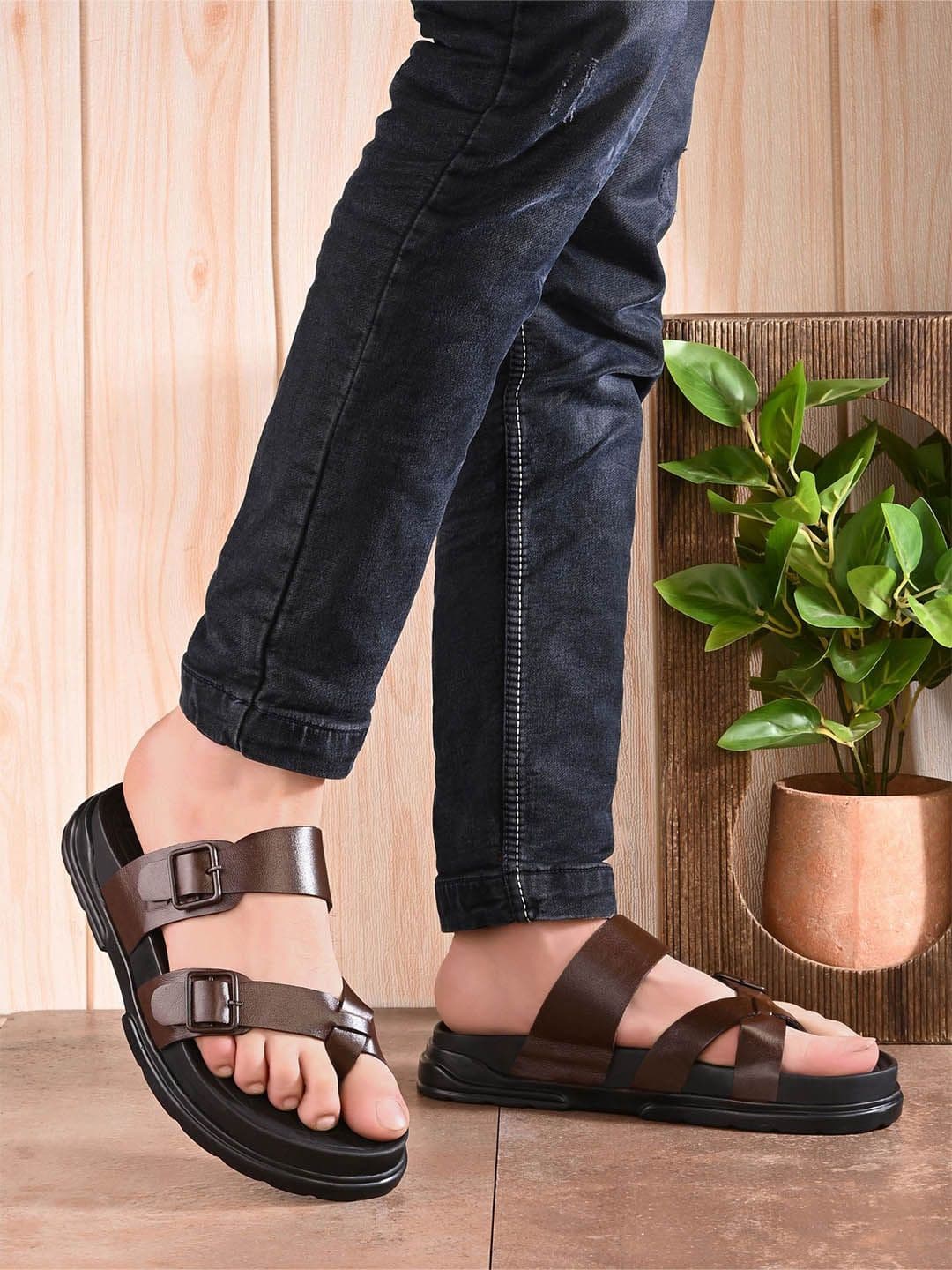 AfroJack Men Leather Comfort Sandals - view 1