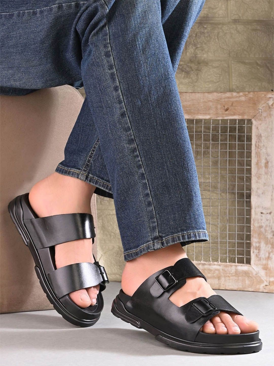 AfroJack Men Leather Comfort Sandals - view 1
