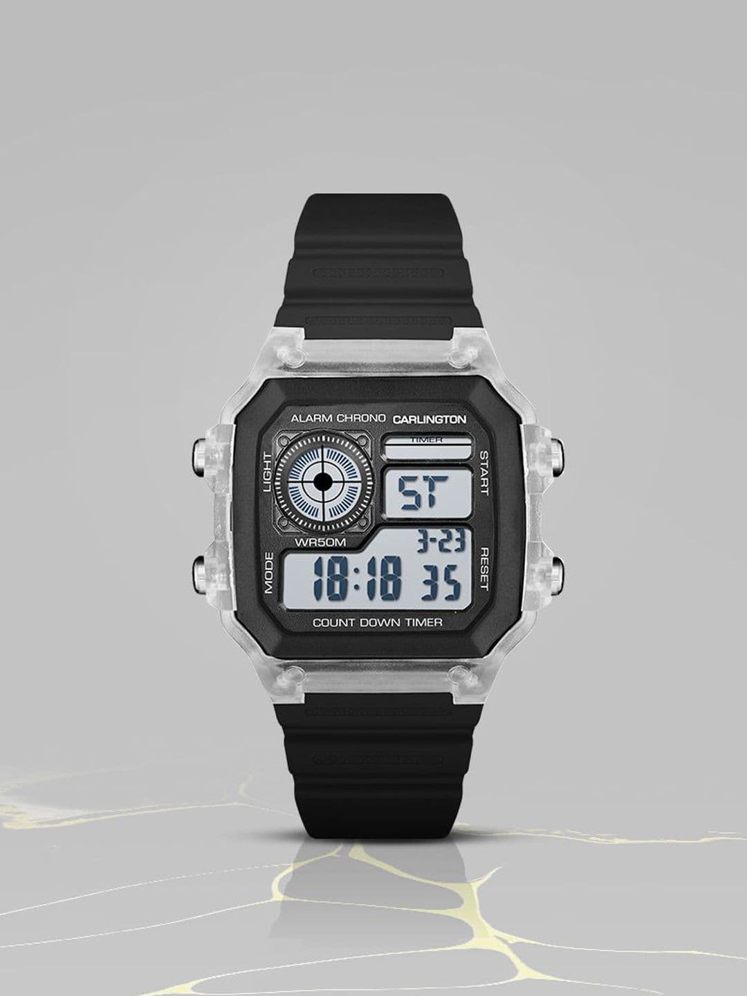 CARLINGTON Unisex Dial & Straps Digital Multi Function Watch Endurance 9079 White Black - view 1