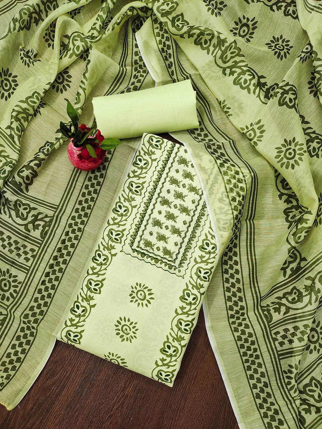 HERE&NOW Ethnic Motifs Printed Unstitched Dress Material - view 1