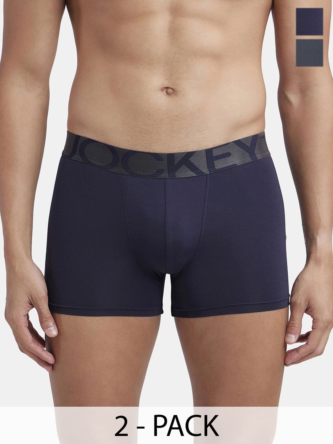 Jockey Pack of 2 Tactel Microfiber Elastane Solid Trunk with Moisture Move Properties-IC28 - view 1