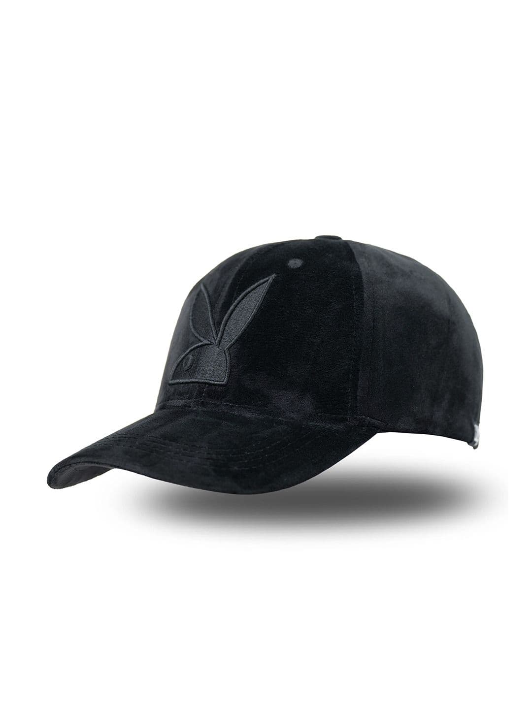Playboy Socksxpress Men Official Logo Embroidered Black Psuede Baseball Cap - view 1