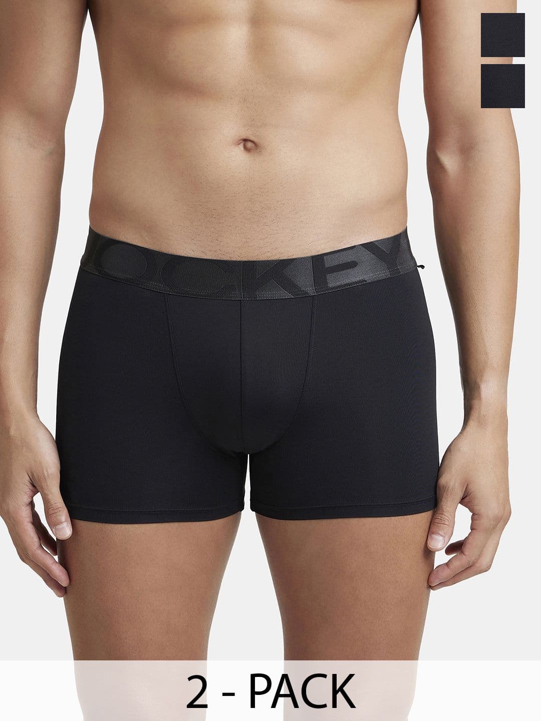 Jockey Pack of 2 Tactel Microfiber Elastane Solid Trunk with Moisture Move Properties-IC28 - view 1