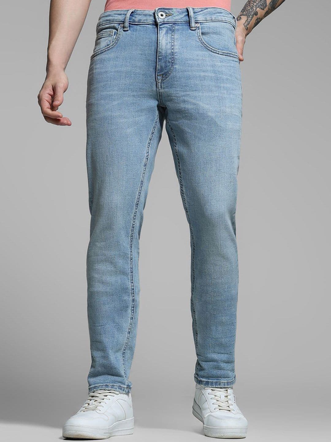 Jack & Jones Men Slim Fit Low-Rise Light Fade Cotton Stretchable Jeans - view 1