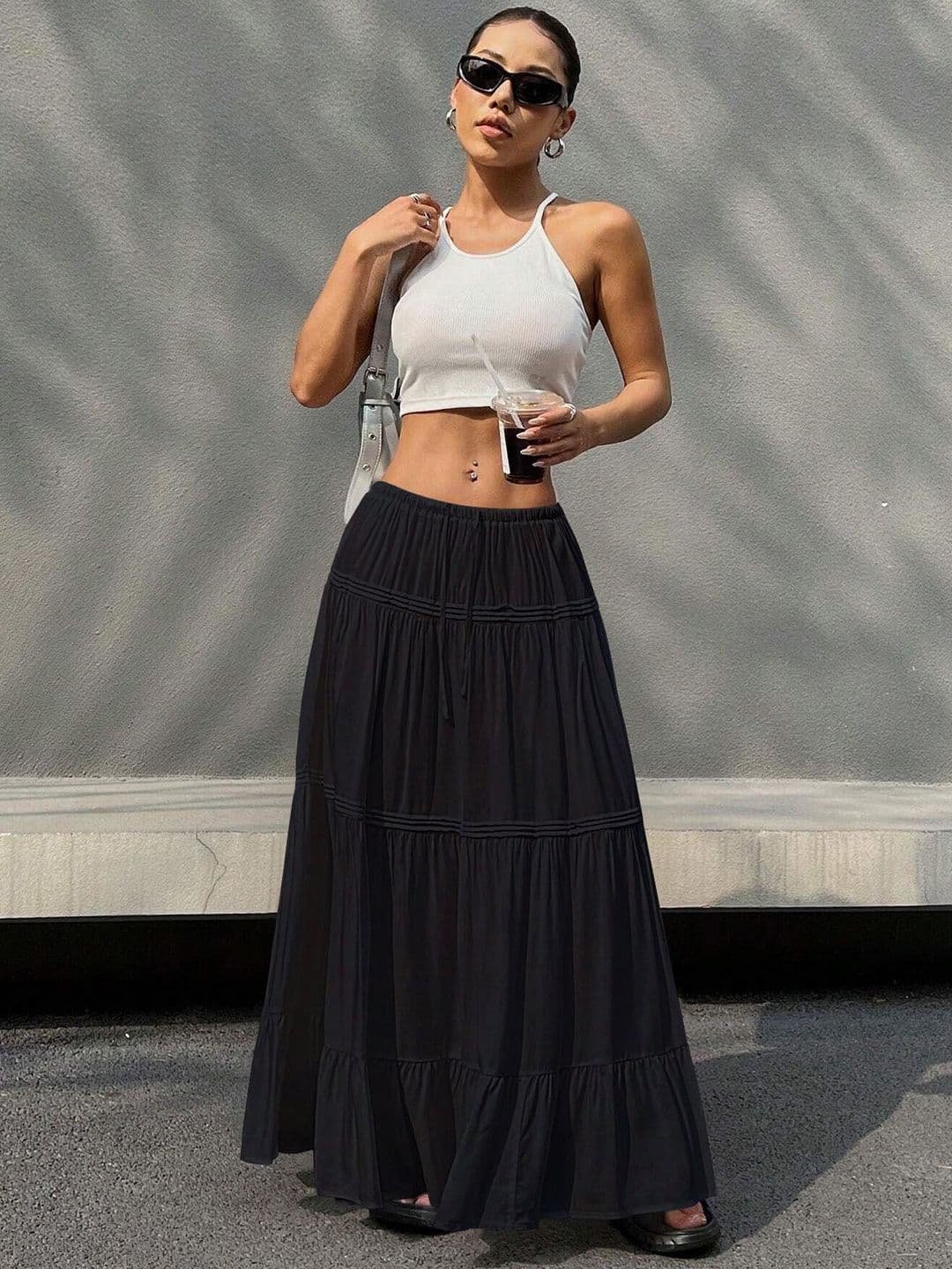 SZN Layered A-Line Maxi Skirt - view 1