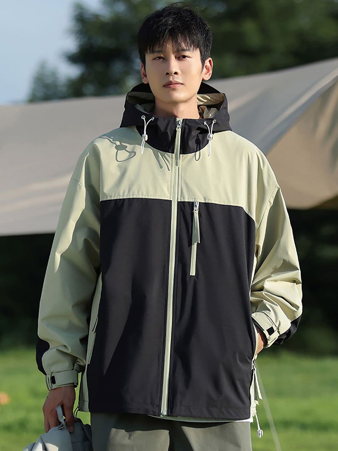 StyleCast x Revolte Men Hooded Colourblocked Casual Windcheater Jacket - view 1