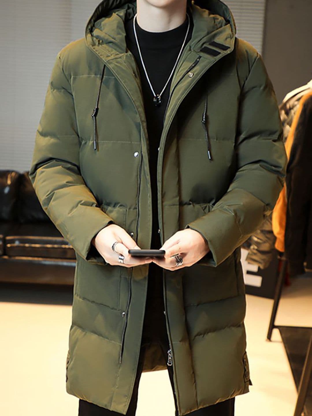 StyleCast x Revolte Men Hooded Longline Puffer Jacket - view 1