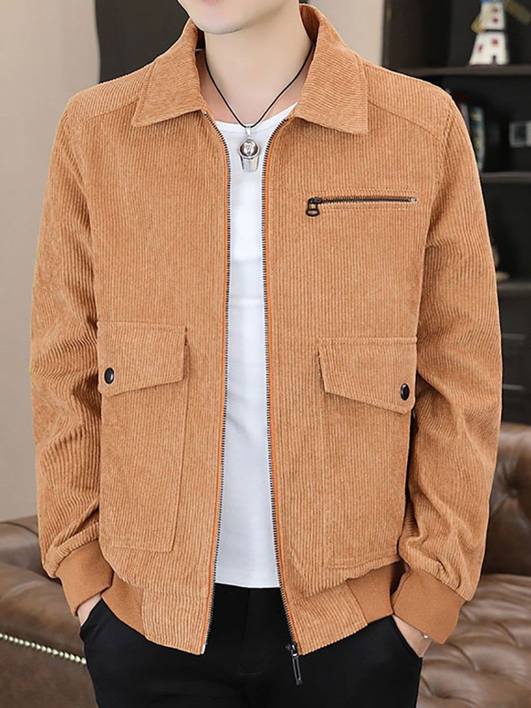 StyleCast x Revolte Men Spread Collar Open Front Jacket - view 1