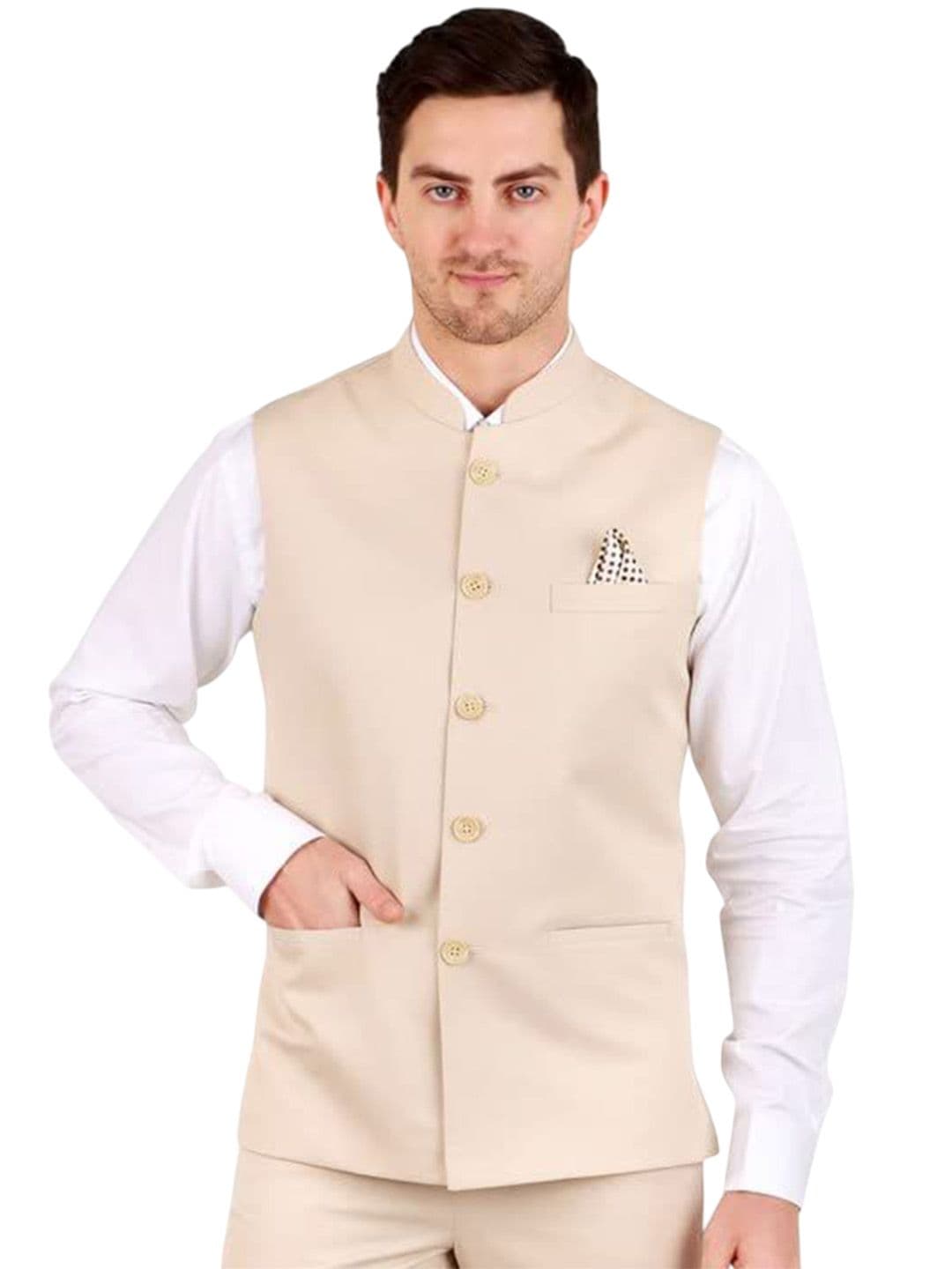 GRACYSHADE Mandarin Collar Cotton Nehru Jacket - view 1