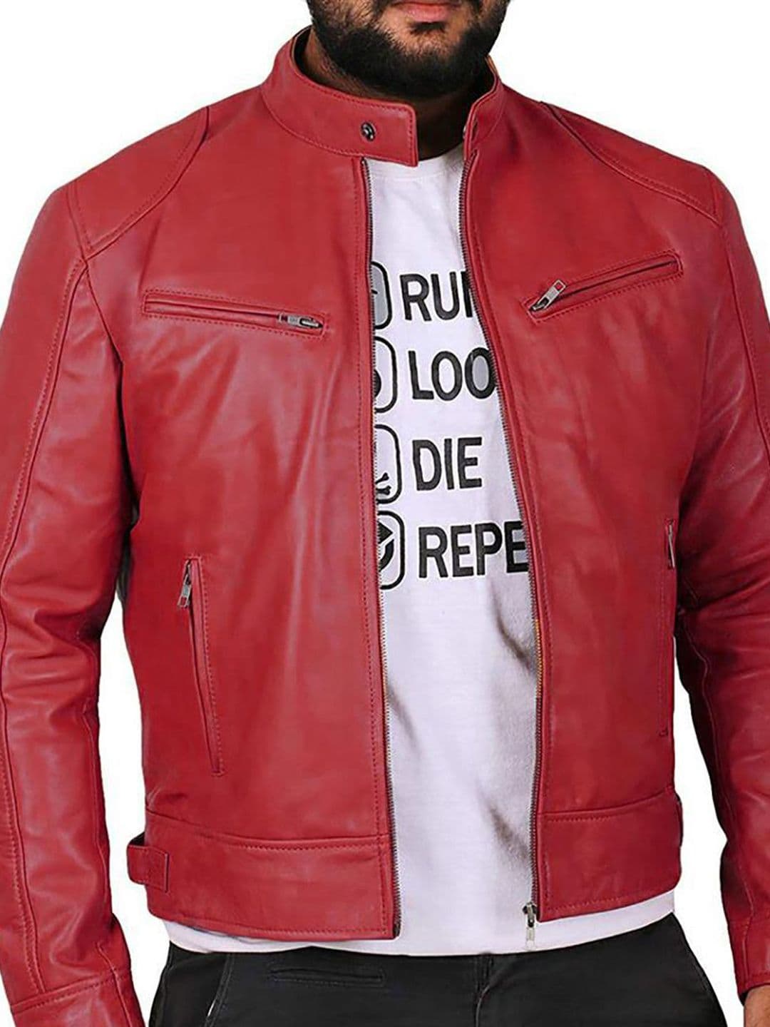 StyleCast x Revolte Men Insulator Outdoor Leather Jacket - view 1