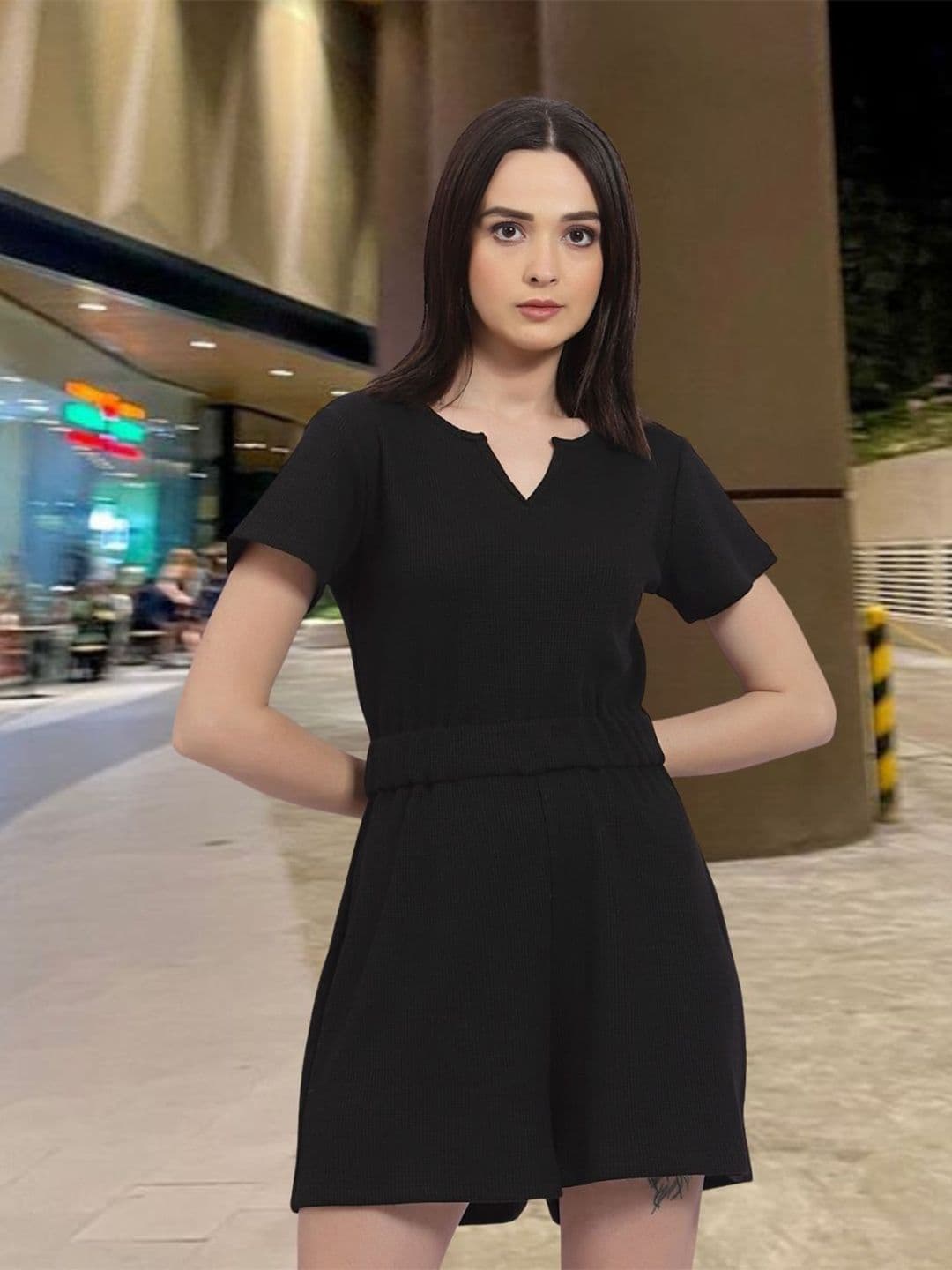 Metronaut Women Solid Short Sleeves Jumpsuit - view 1