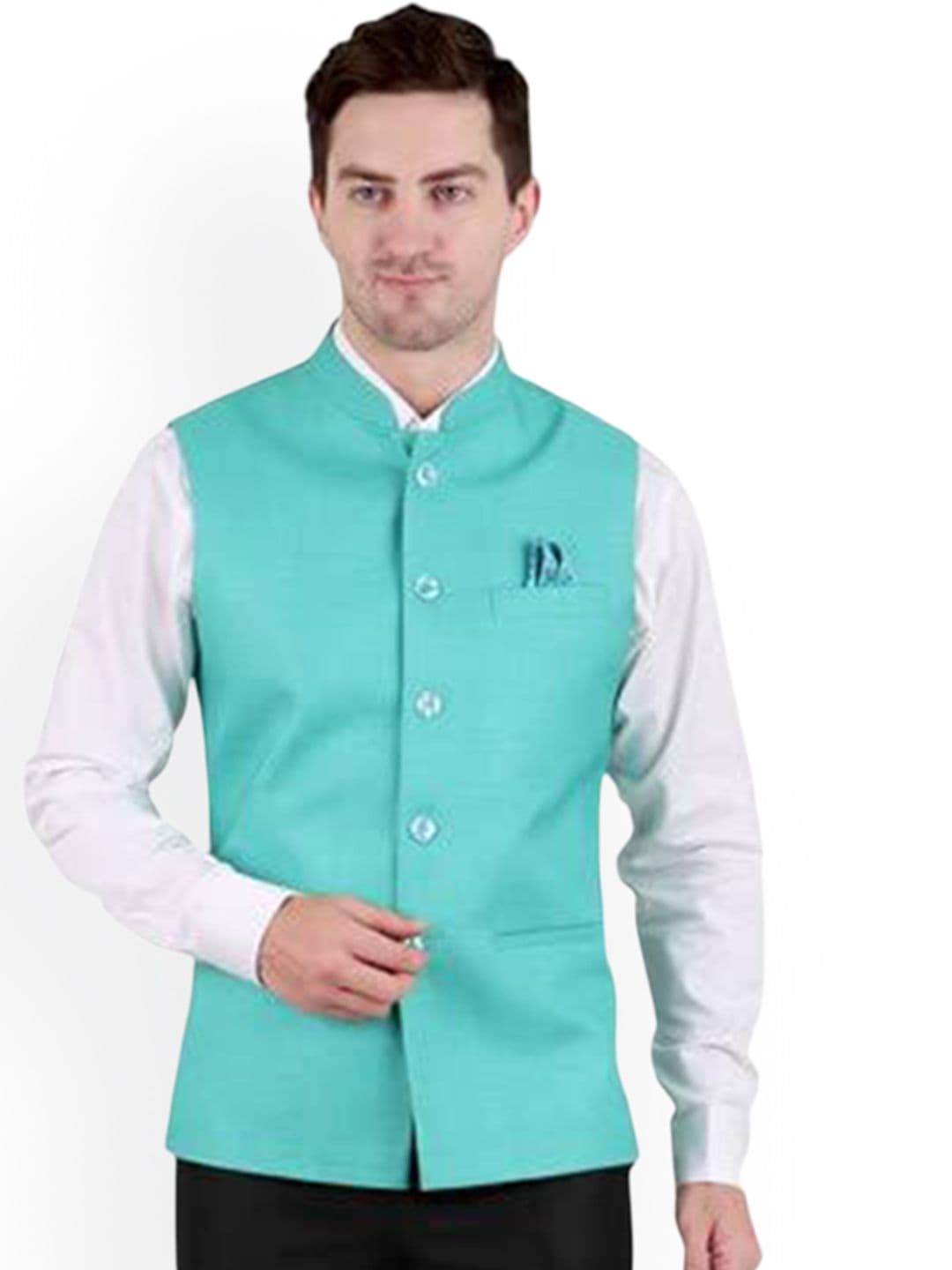 GRACYSHADE Mandarin Collar Jute Nehru Jacket - view 1