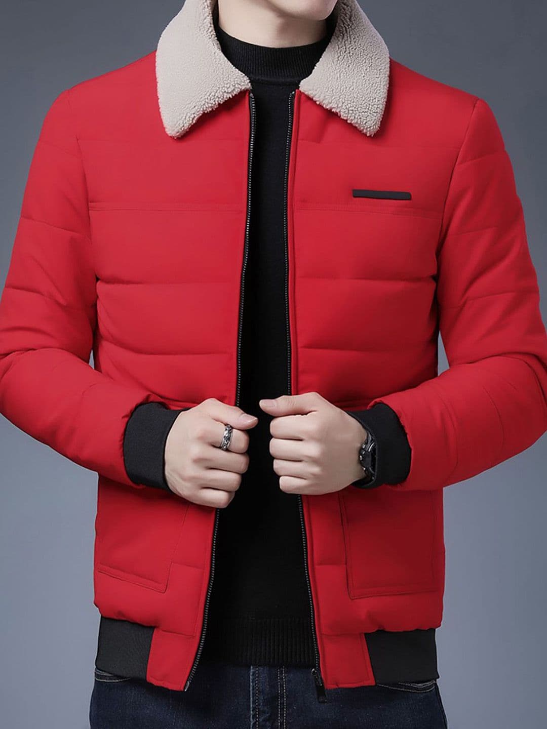 StyleCast x Revolte Men Spread Collar Solid Casual Parka Jacket - view 1