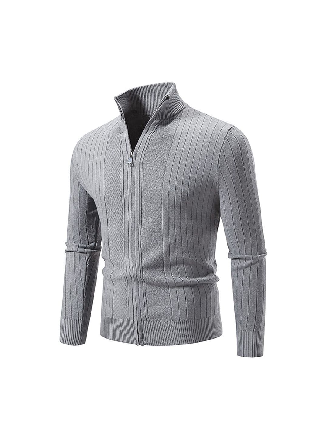 StyleCast x Revolte Men Mock Collar Striped Casual Bomber Jacket - view 1
