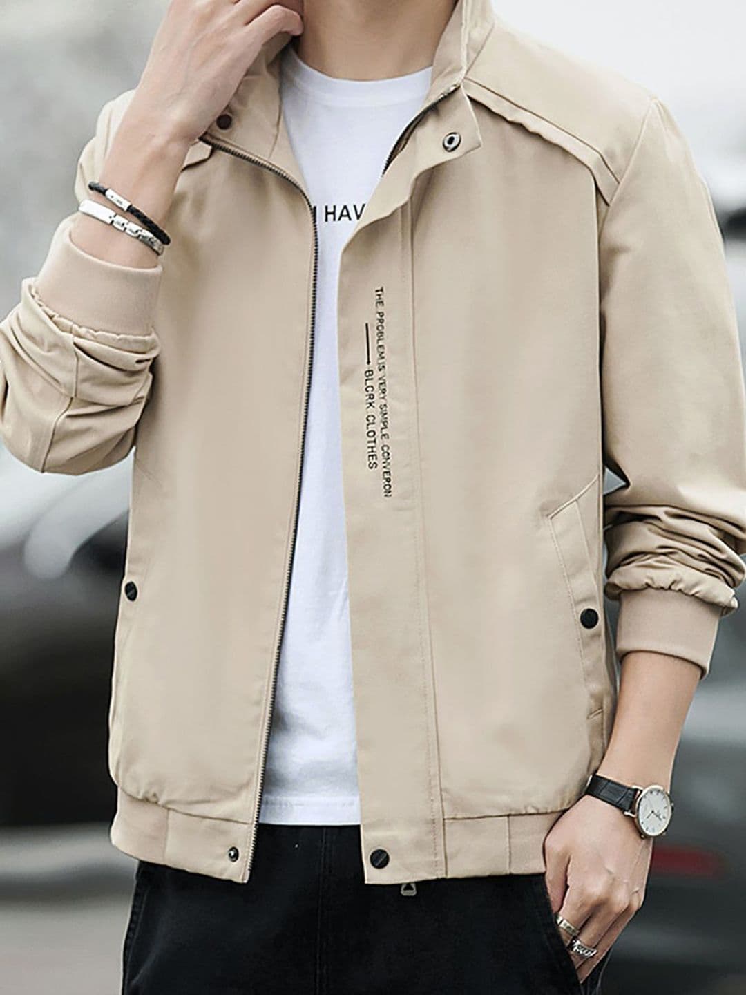 StyleCast x Revolte Men Stand Collar Tailored Jacket - view 1