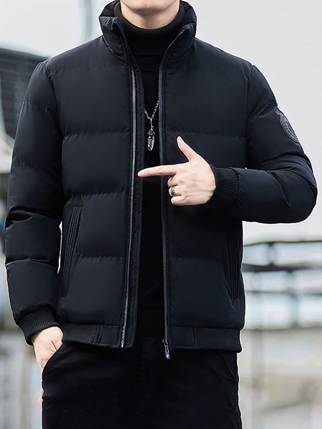 StyleCast x Revolte Men Mock Collar Puffer Jacket - view 1