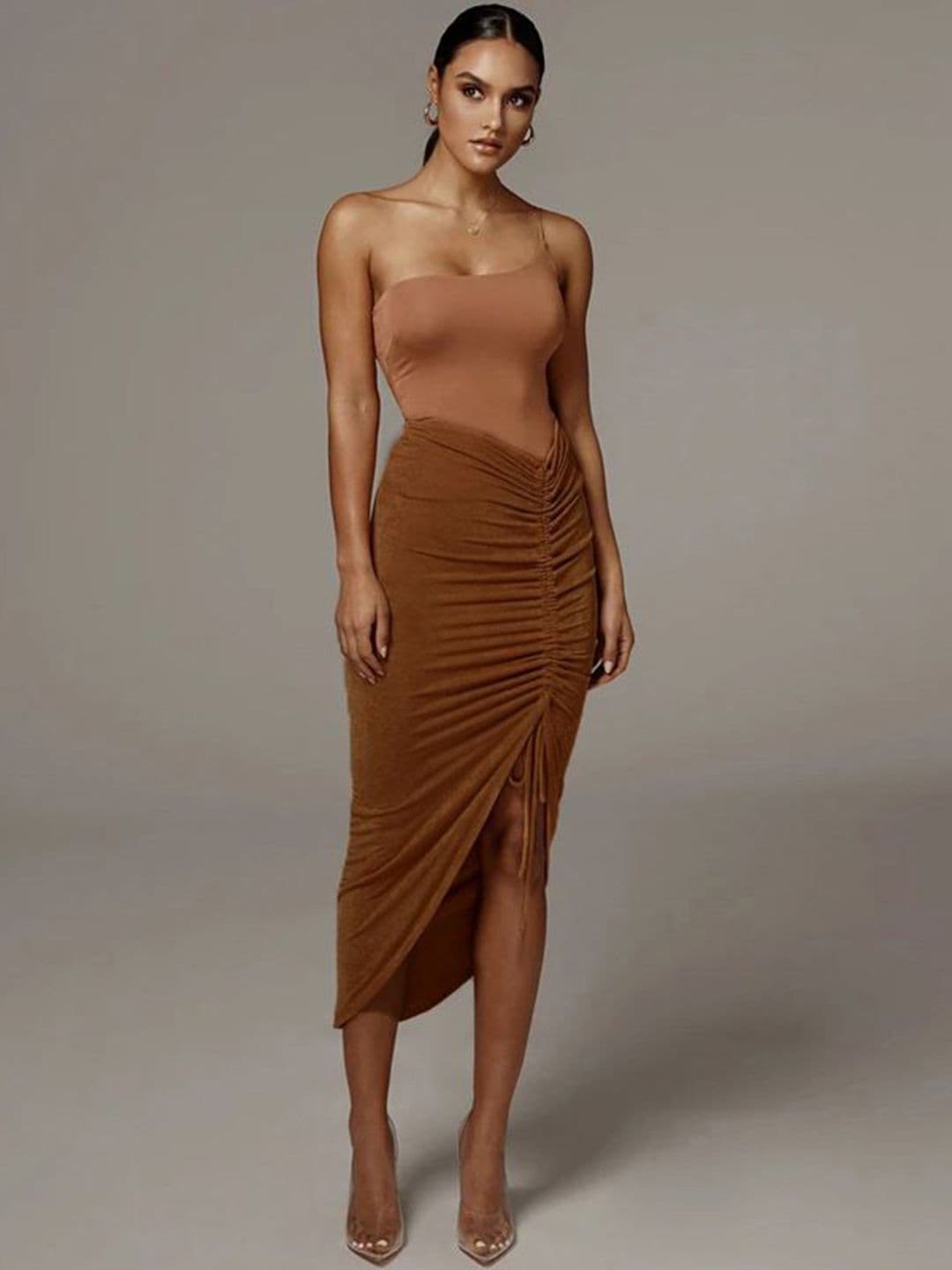 StyleCast x Revolte Women Solid High-Low Midi Length Pencil Skirt - view 1