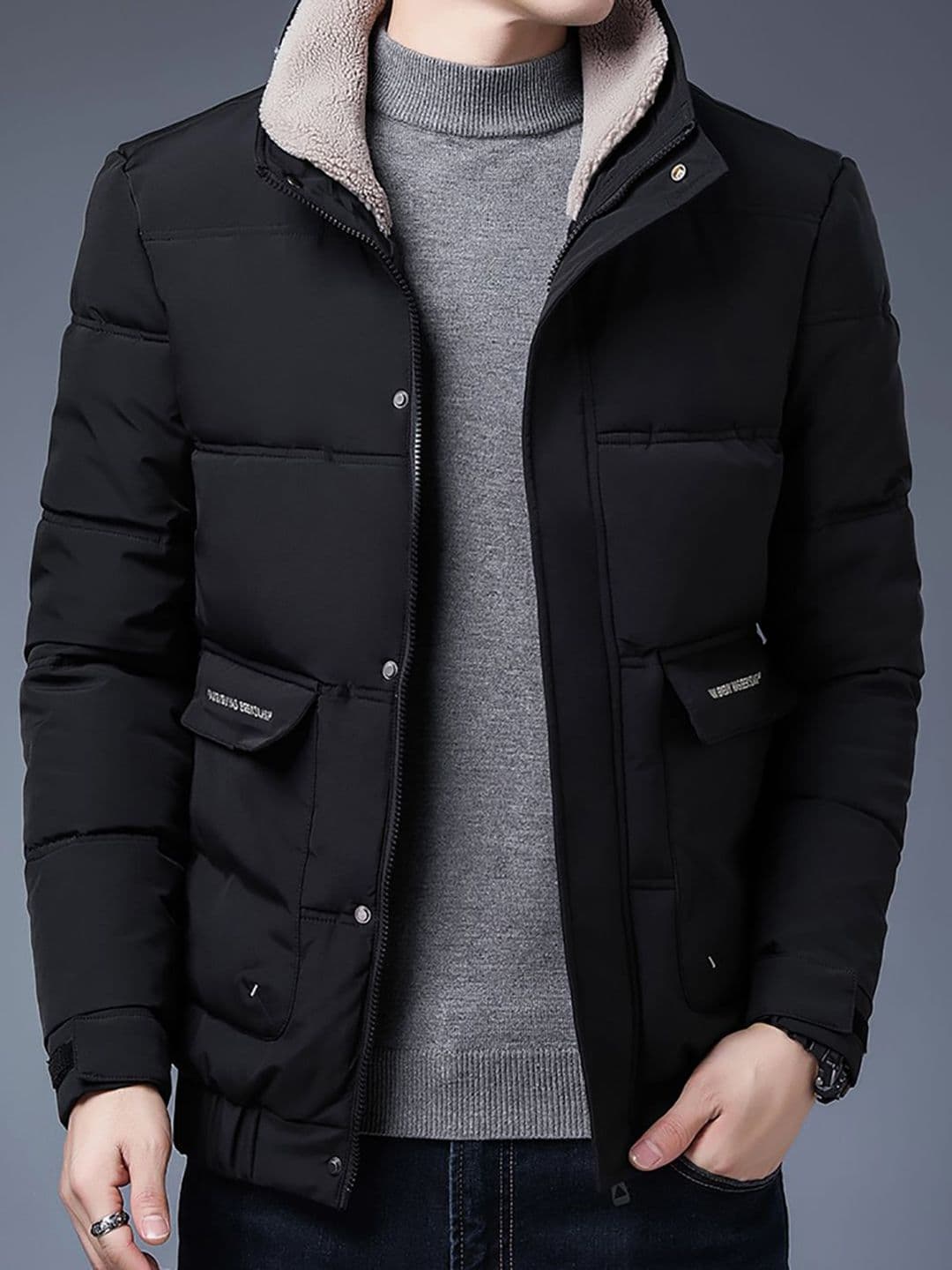 StyleCast x Revolte Men Rapid-Dry Mock Collar Solid Casual Parka Jacket - view 1
