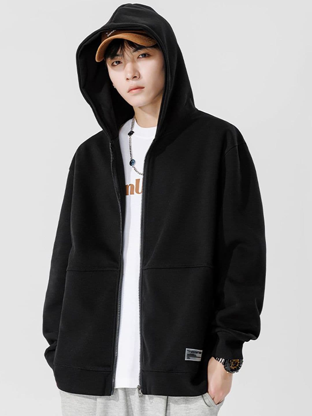 StyleCast x Revolte Men Hooded Solid Cotton Casual Bomber Jacket - view 1