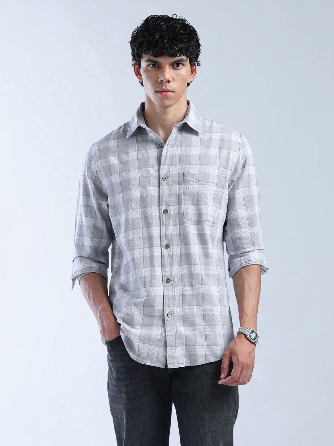 Flying Machine Men Slim Fit Checked Casual Shirt - view 1