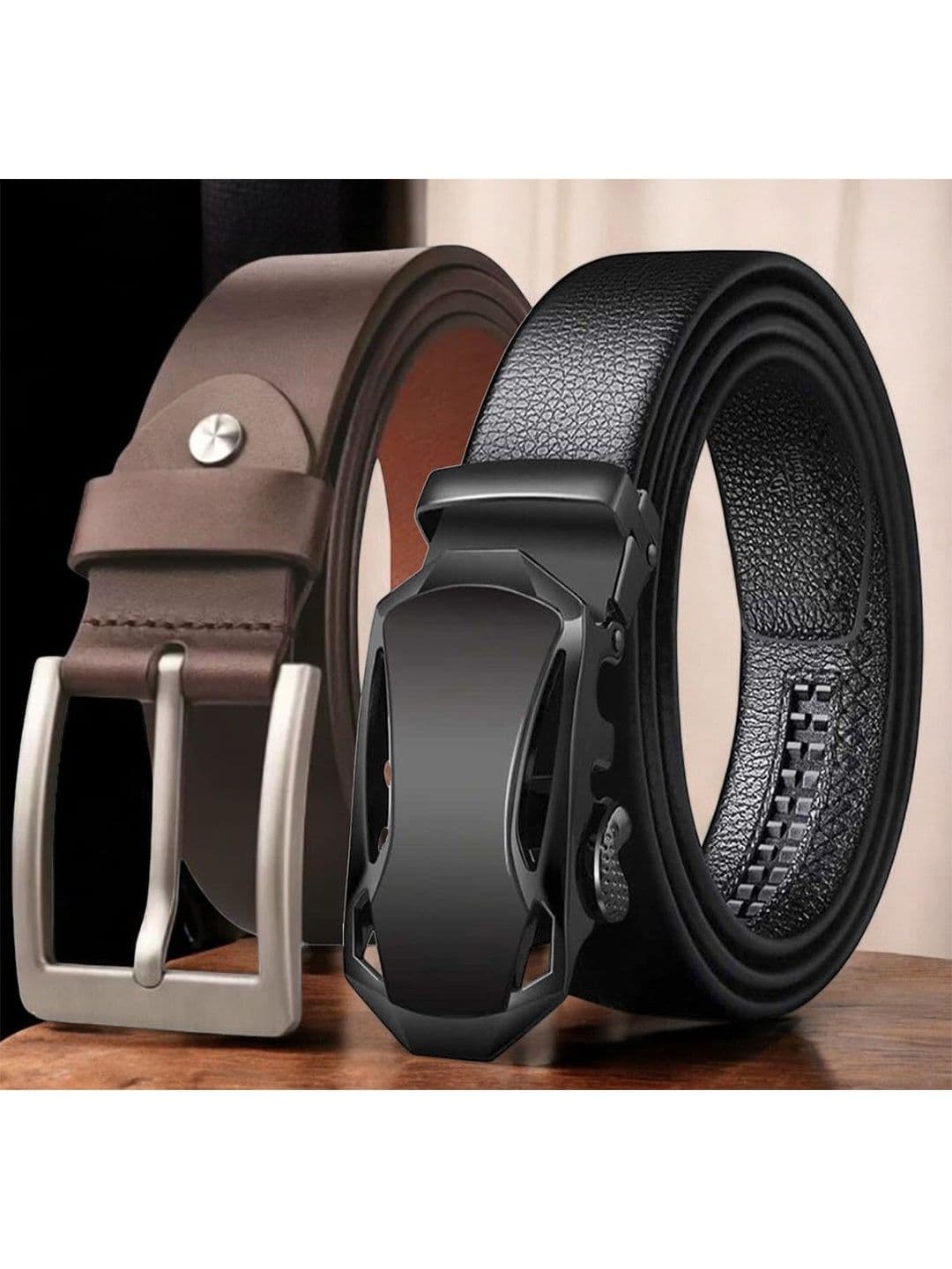 The Roadster Lifestyle Co Men Set Of 2 Textured Leather Belts - view 1