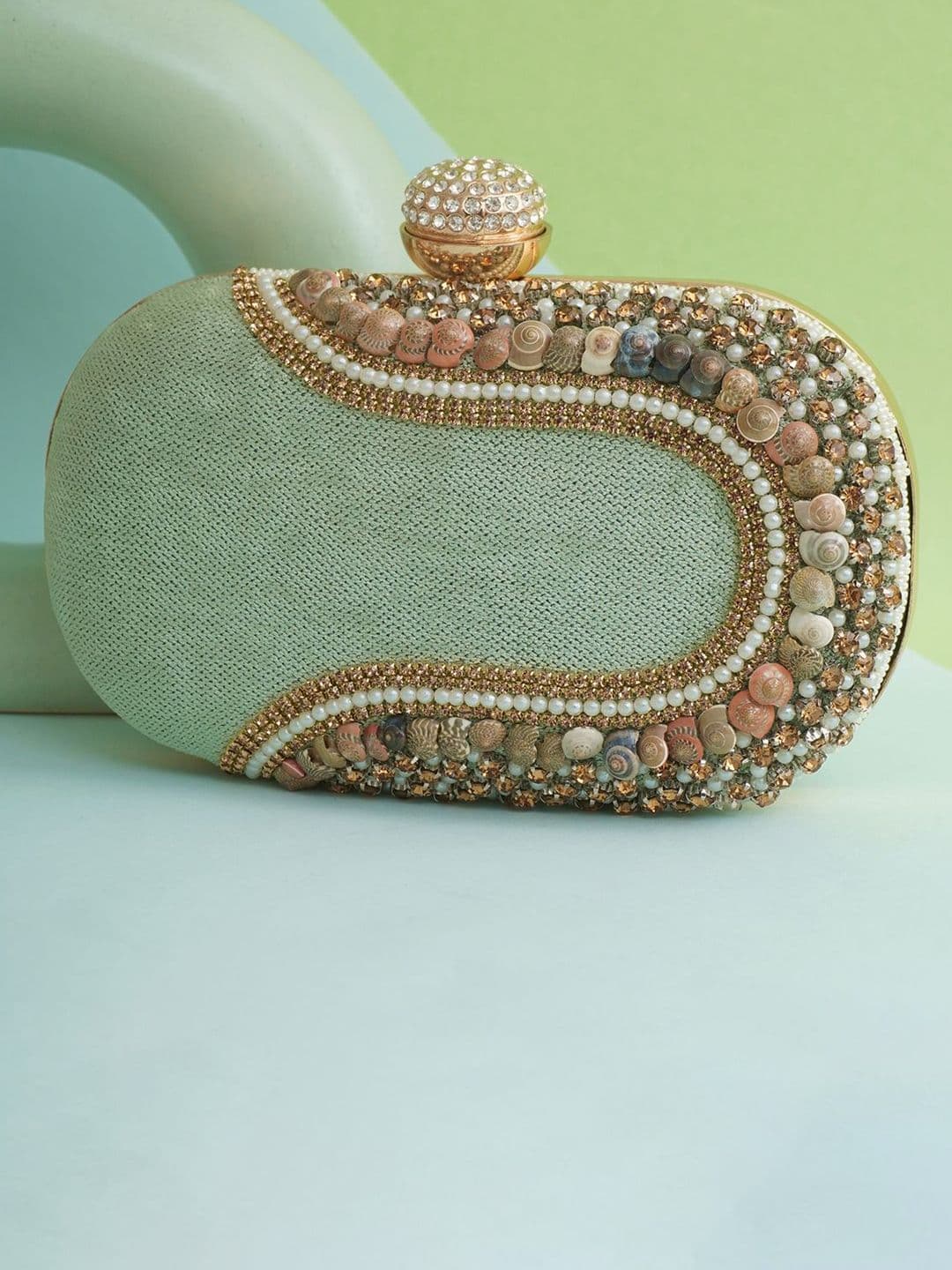 FOR THE BEAUTIFUL YOU Embroidered Box Clutch - view 1