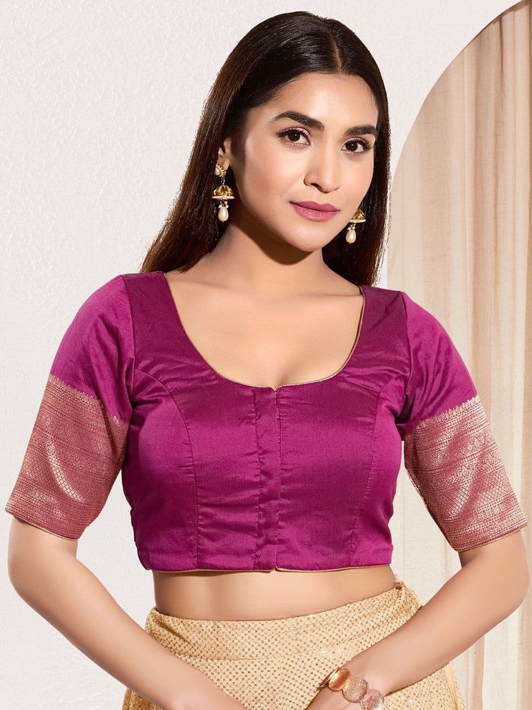 VAMAS - THE DESIGNER BLOUSES Round Neck Padded Readymade Saree Blouse - view 1