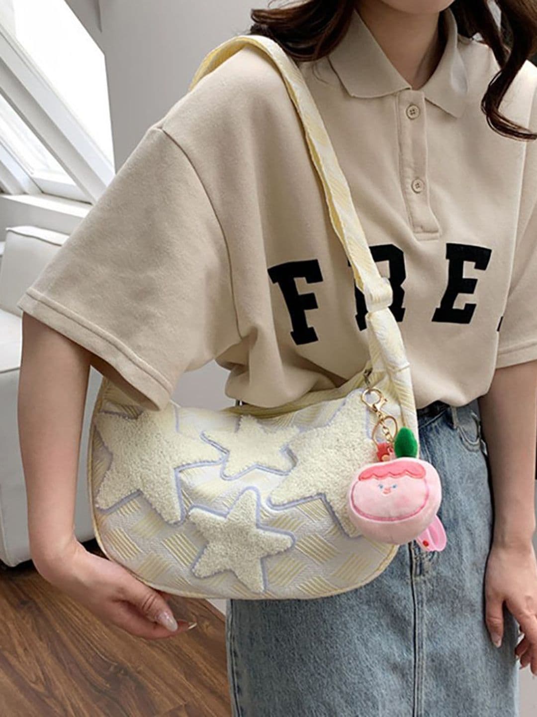 StyleCast x Revolte Printed Hobo Bag with Applique - view 1