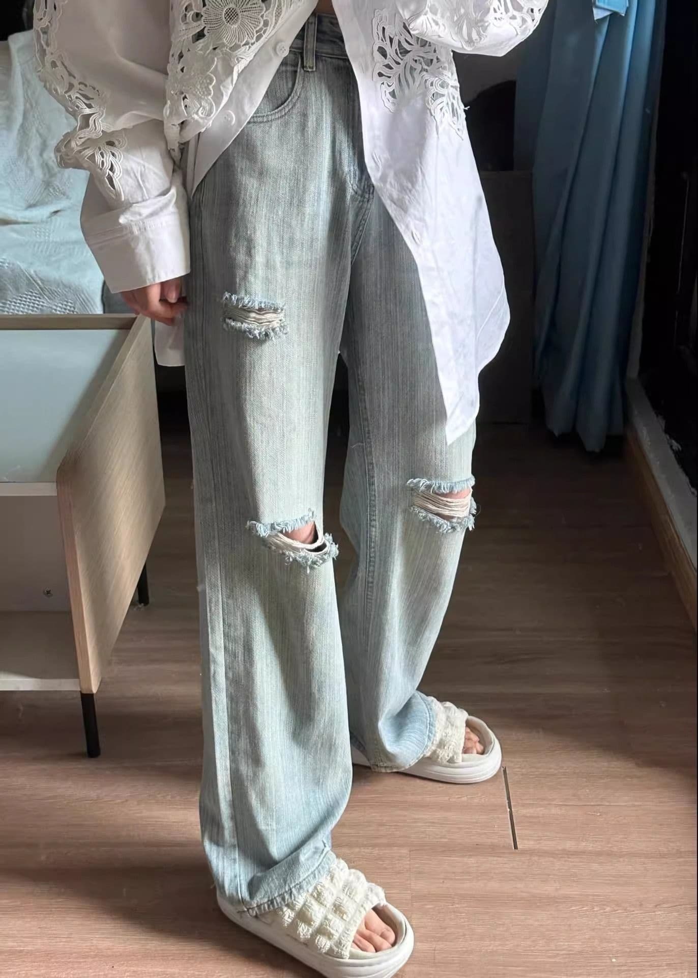 StyleCast Men Straight Fit Mildly Distressed Jeans - view 1