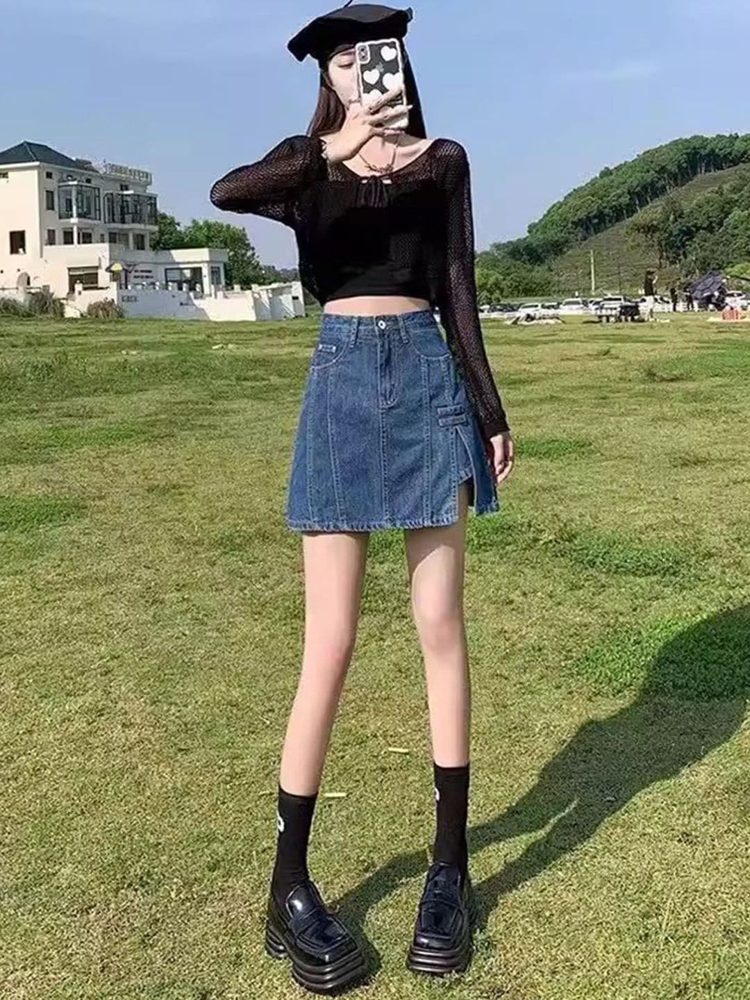 StyleCast Pure Cotton A-line Mini Skirts - view 1